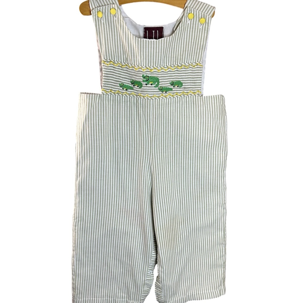 Smocked Alligator Striped Jumper Toddler Boy Size 2